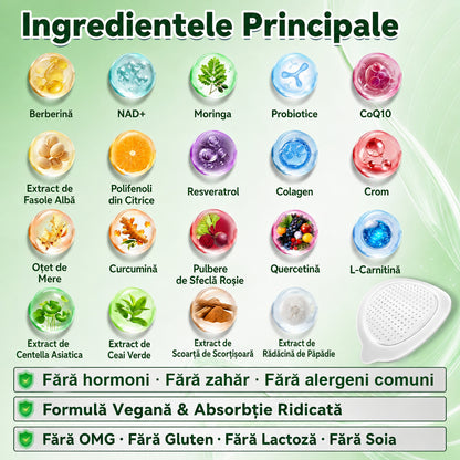 🥕 Magazin Oficial | 🌿 GLORENDA® Moringa · Berberină × NAD+ Plasture Avansat Nano cu Microace 10 în 1 (Doar o dată pe zi, schimbări vizibile în 7 zile) ✅ Pentru obezitate, piele lăsată, diabet, apnee în somn, probleme articulare și multe altele
